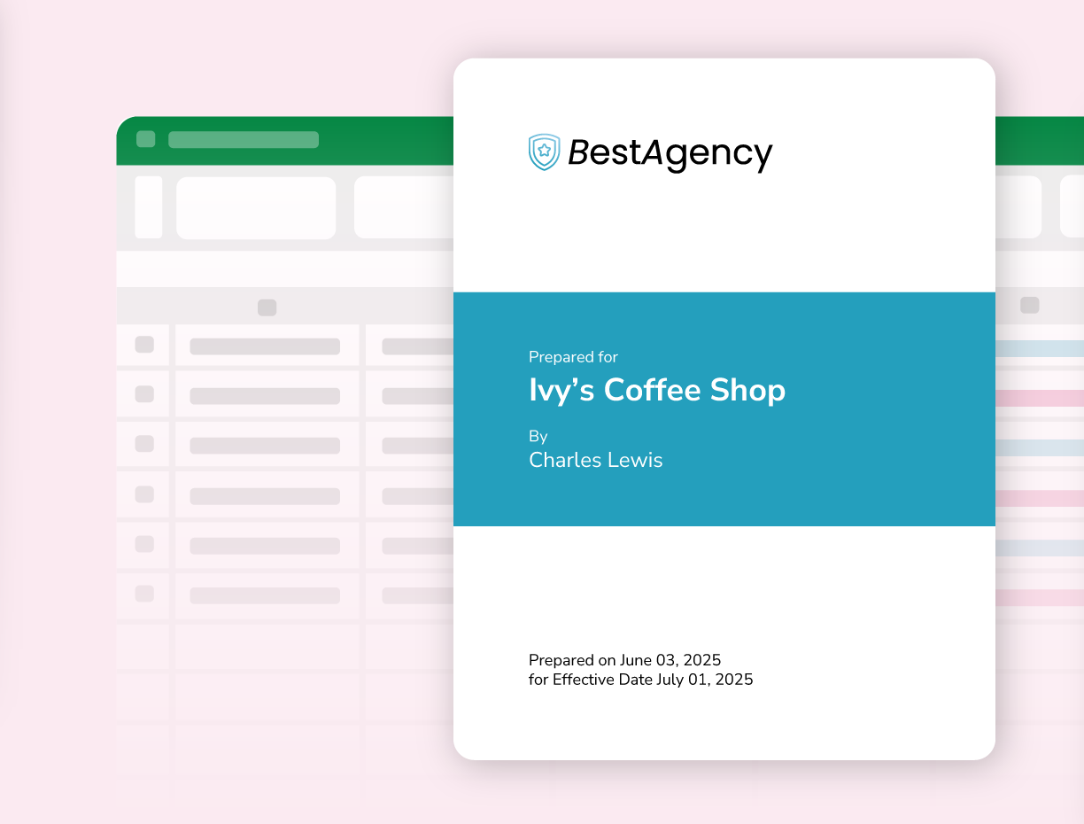 Mockup showing sample proposal